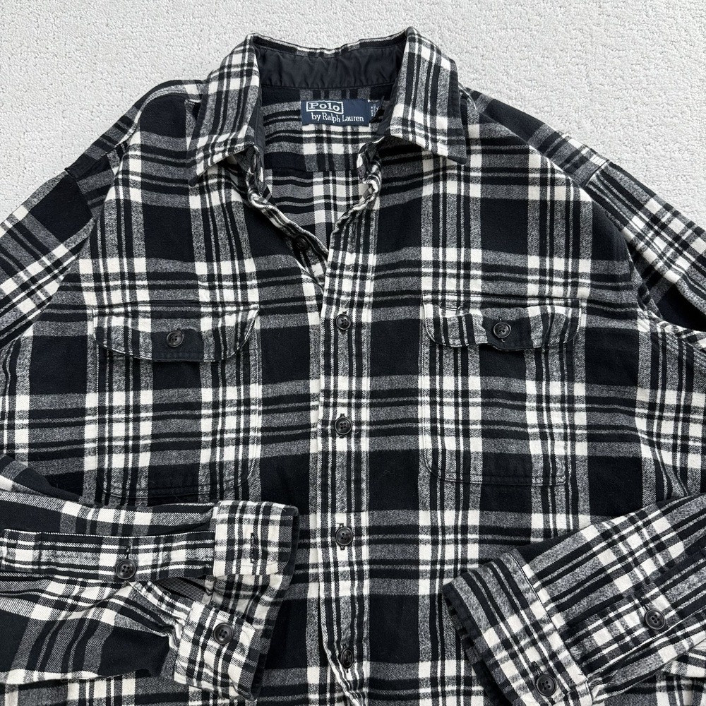 Polo Ralph Lauren Men's Classic‎ Fit Green Plaid Flannel Workshirt Size XL